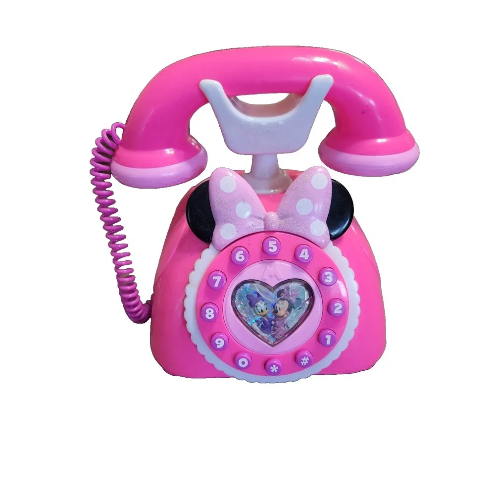 Disney Minnie Mouse Pink Telephone Phone  Battery Operated Toy Works